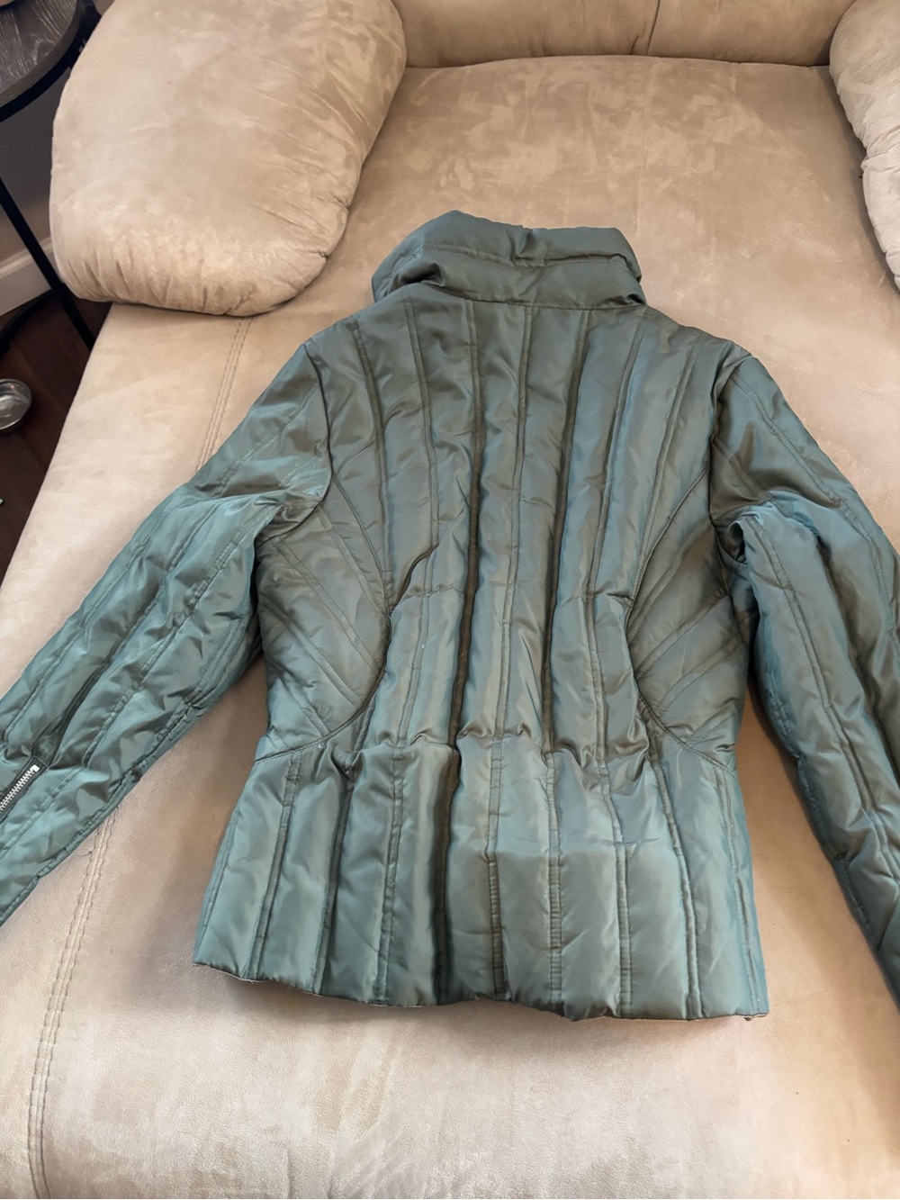 Michael Kors Olive Green Quilted Puffer Jacket / Reversible - Picture 3 of 6